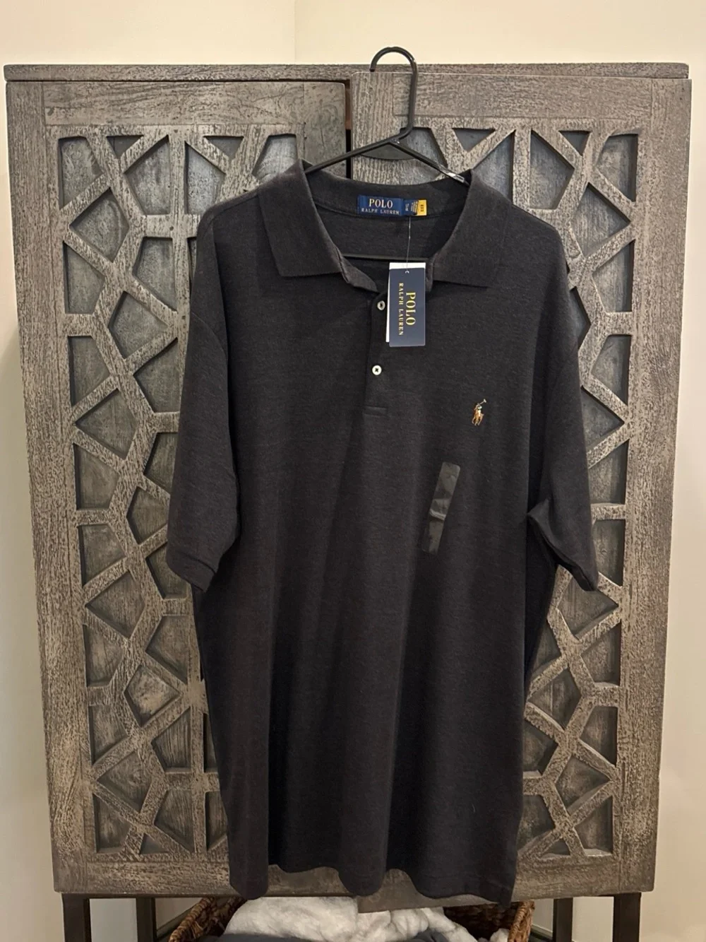 Polo by Ralph Lauren Men's Charcoal Polo with Embroidered Pony